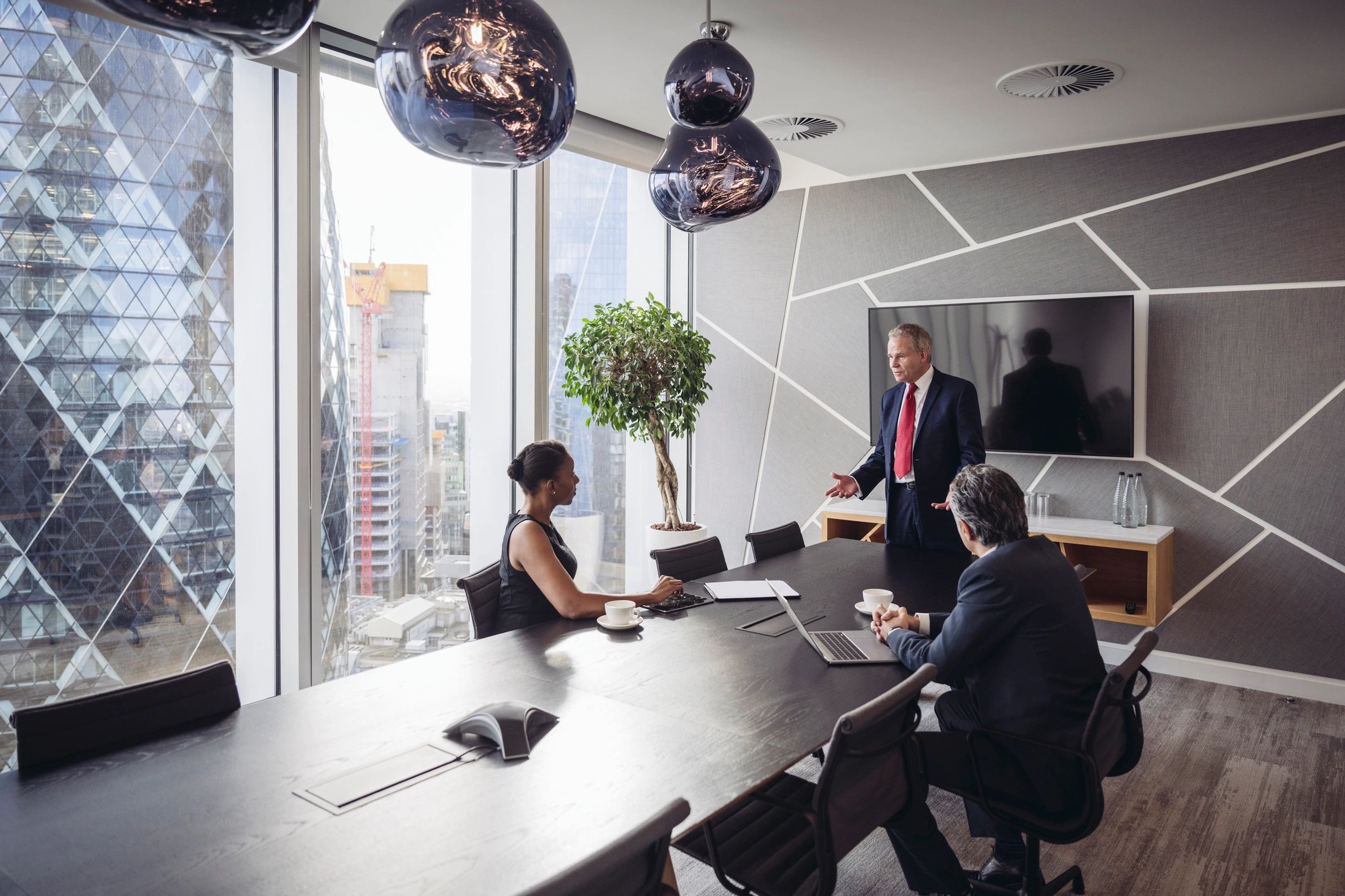 Team meeting in a boardroom