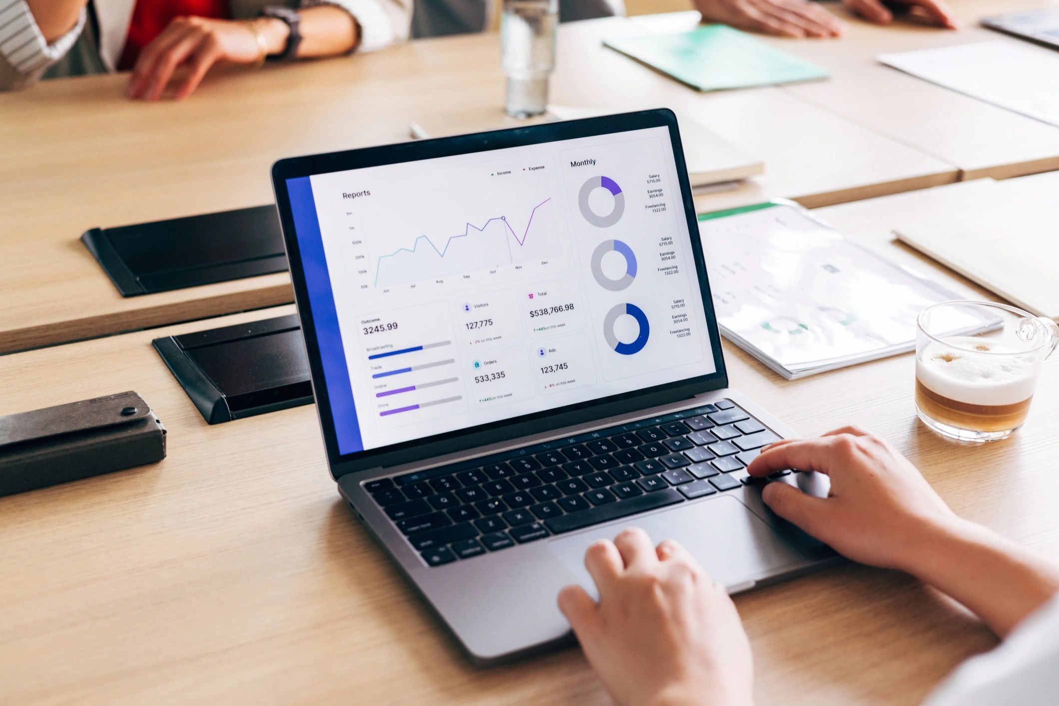 Investor reviewing market charts on a laptop